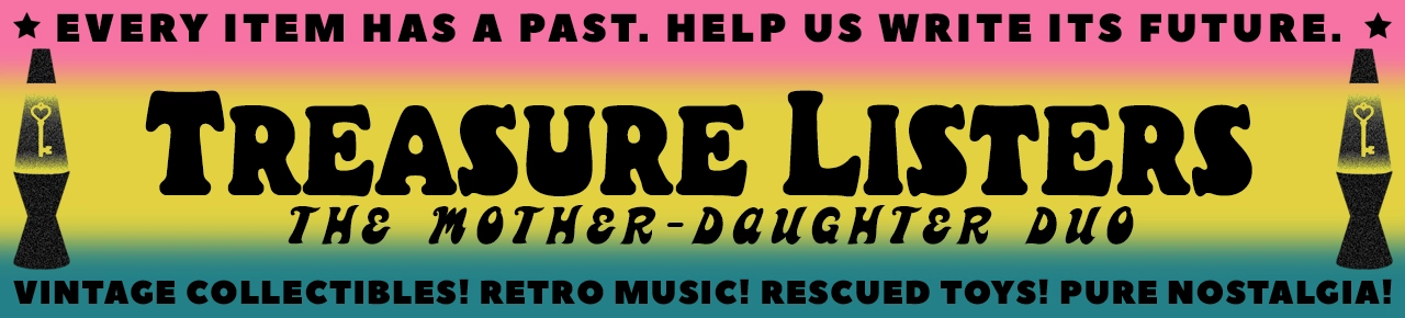 Treasure Listers eBay store header banner, featuring lava lamp and key logo design