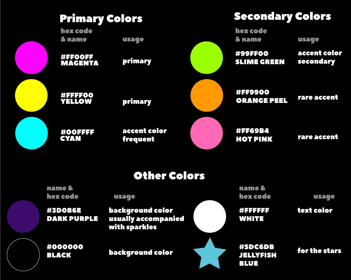 phoneholm.art brand color palette, swatches for site and merchandise design