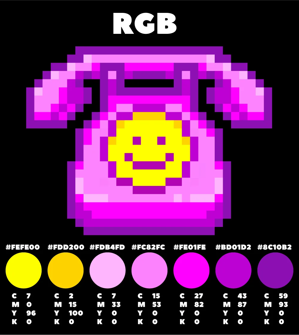 RGB color palette for updated phoneholm.art logo, digital brand color swatches
