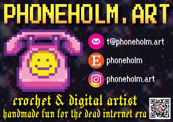 phoneholm.art thank you note back, contact information and logo design
