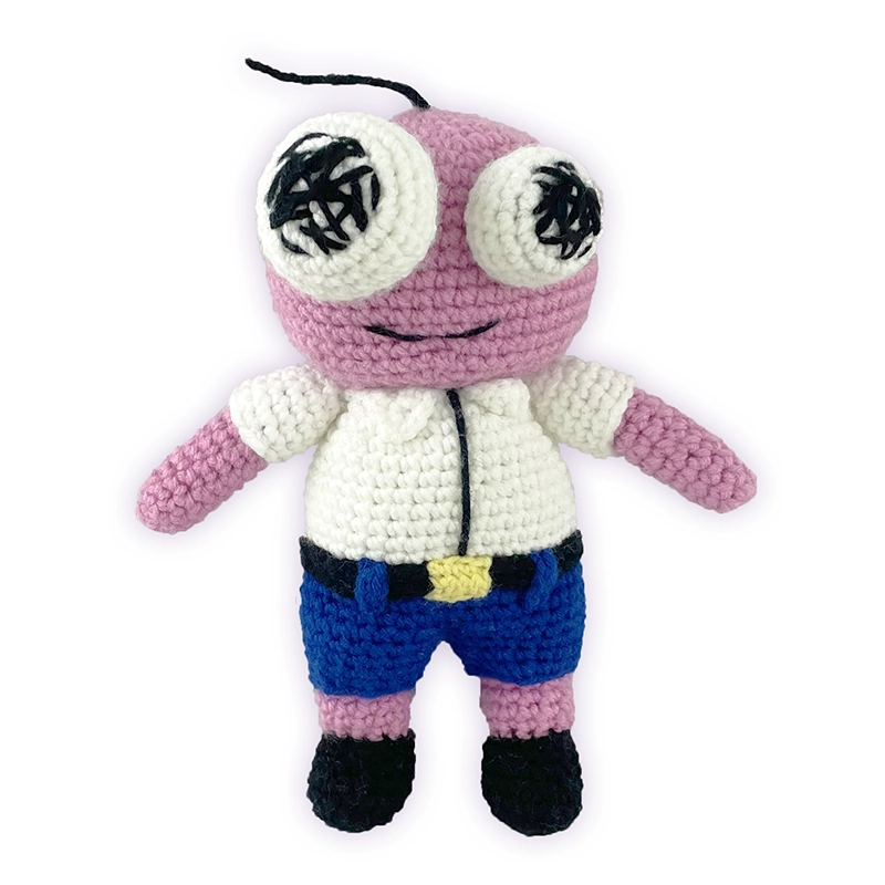 Crochet Pim plush toy, front view thumbnail, handmade amigurumi character