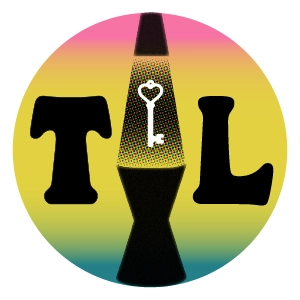 Treasure Listers eBay store logo, retro lava lamp and vintage key design