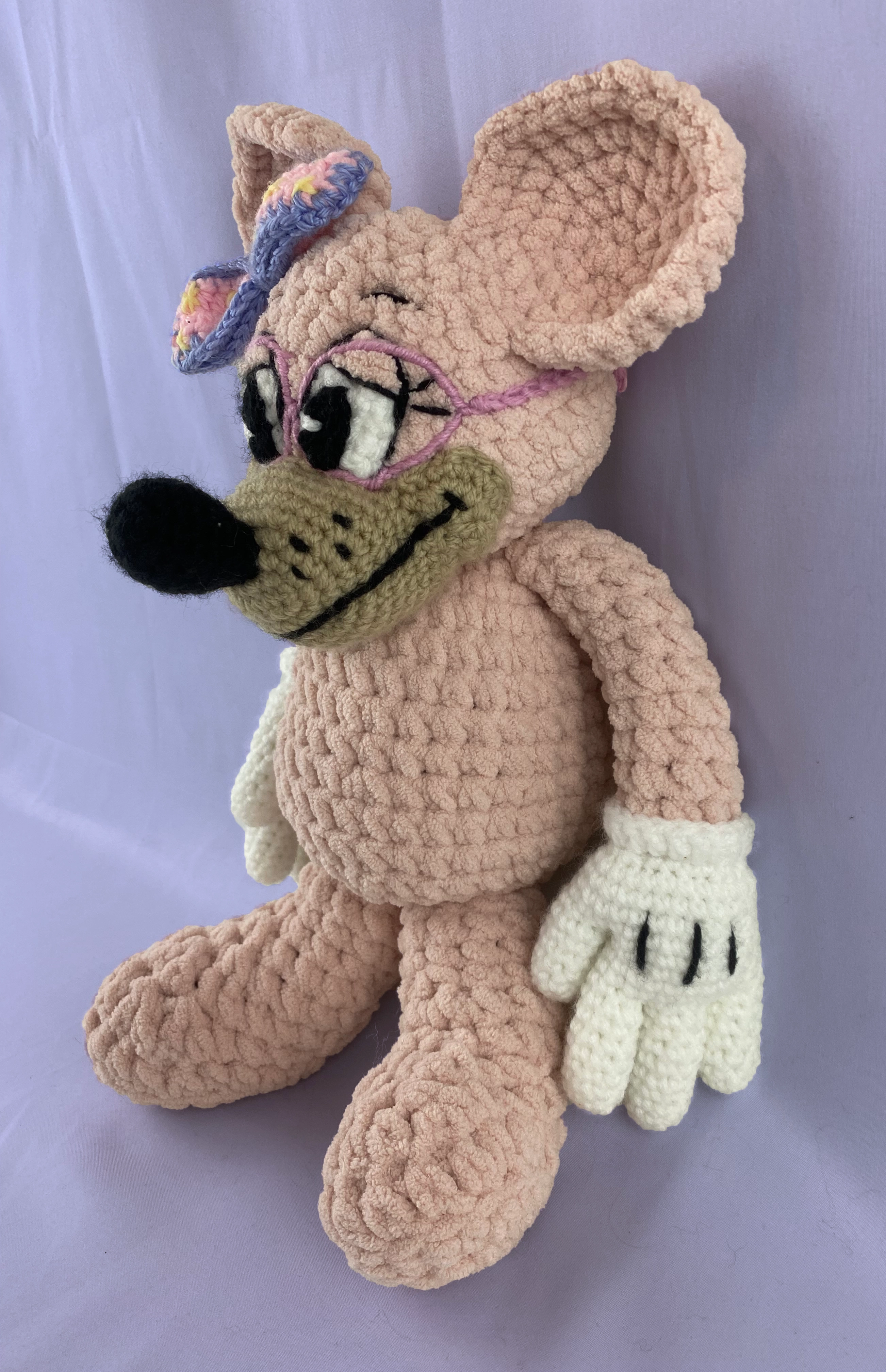 Pink Toontown mouse standing without wings