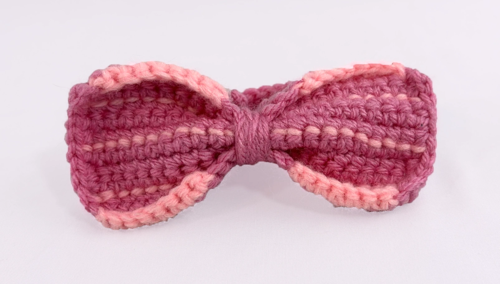 Crochet removable bow with hand sewn velcro