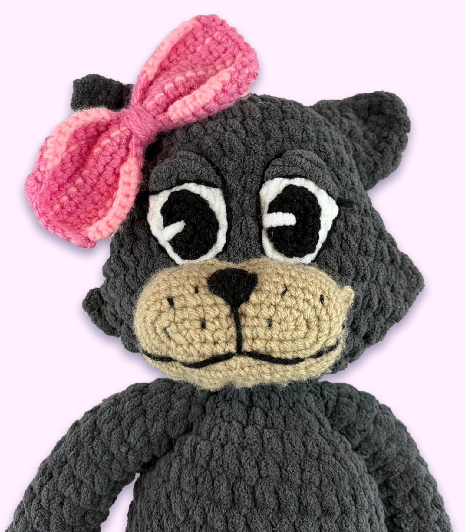 Close-up of Pancake the Toon's face details