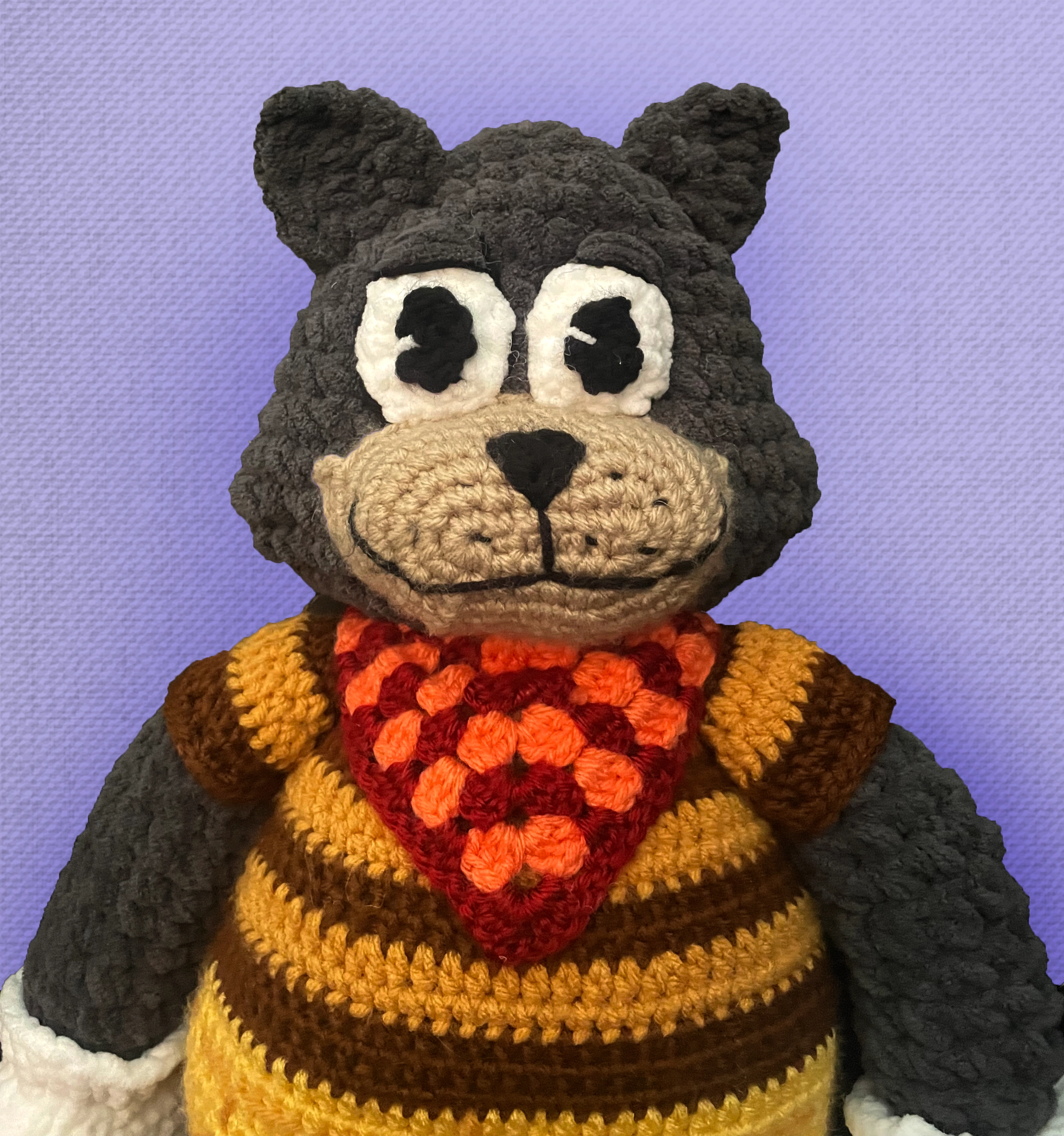 Close-up view of custom Toontown character