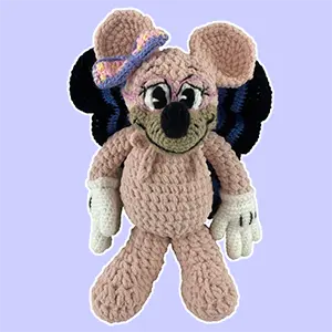 Front view of pink mouse with wings!